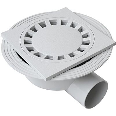First Plast -y chiusino sifonato (PVC, Gris, 200 x 200 mm First Plast -y chiusino sifonato (PVC, Gris, 200 x 200 mm