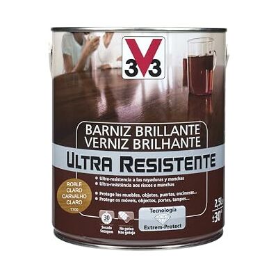 V33 BARNIZ INTERIOR ULTRA RESISTENTE BRILLANTE ROBLE CLARO 2,5L V33 BARNIZ INTERIOR ULTRA RESISTENTE BRILLANTE ROBLE CLARO 2,5L