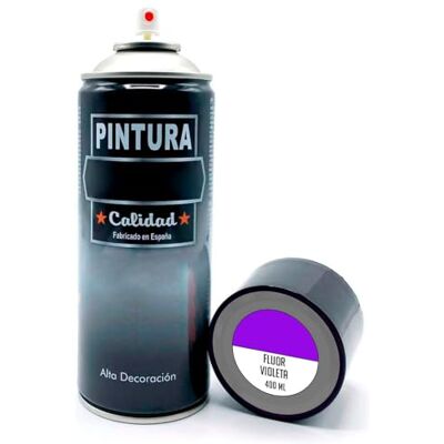 AC Bote de Pintura en Spray Fabricado en España Ideal para cualquier superficie, Madera, Metal, Cartón, Piedra o Cerámica Capidad de 400 ML Color Violeta Fluor AC Bote de Pintura en Spray Fabricado en España Ideal para cualquier superficie, Madera, Metal, Cartón, Piedra o Cerámica Capidad de 400 ML Color Violeta Fluor