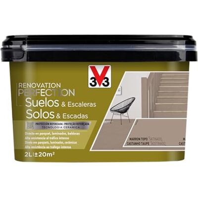 V33 Esmalte Renovation Perfection Suelos Marrón Topo Satinado 2L V33 Esmalte Renovation Perfection Suelos Marrón Topo Satinado 2L