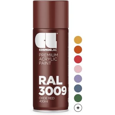 COSMOS LAC Spray Premium Acrylic Brillante 400 Ml ( 3009 Rojo óxido) COSMOS LAC Spray Premium Acrylic Brillante 400 Ml ( 3009 Rojo óxido)