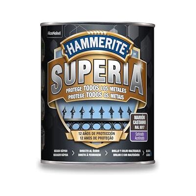 Hammerite Esmalte antioxidante Superia, Marrón Oscuro, 750 ml Hammerite Esmalte antioxidante Superia, Marrón Oscuro, 750 ml