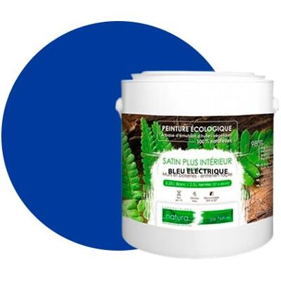 BOX DECO COULEURS Natura Pintura de pared natural ecológica con aspecto satinado interior, 2,5 L, 33 m², color azul BOX DECO COULEURS Natura Pintura de pared natural ecológica con aspecto satinado interior, 2,5 L, 33 m², color azul
