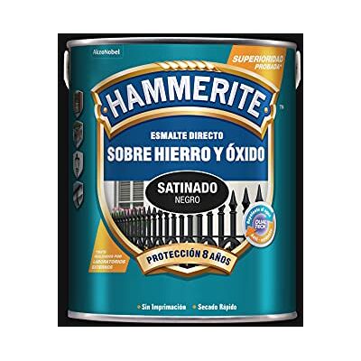 Hammerite Esmalte Antioxidante Satinado Directo Al Hierro, Negro, 5 l (Paquete de 1) Hammerite Esmalte Antioxidante Satinado Directo Al Hierro, Negro, 5 l (Paquete de 1)
