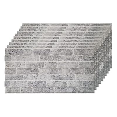 IZODEKOR Revestimiento de pared 3D de poliestireno expandido, aspecto de piedra, para salpicadero de cocina, baño, balcón, dormitorio, salón y terraza, color blanco y gris (10 paneles) IZODEKOR Revestimiento de pared 3D de poliestireno expandido, aspecto de piedra, para salpicadero de cocina, baño, balcón, dormitorio, salón y terraza, color blanco y gris (10 paneles)