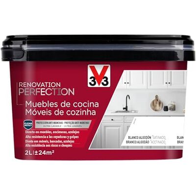 V33 Esmalte Renovation Perfection Cocina Blanco Algodón Satinado 2L V33 Esmalte Renovation Perfection Cocina Blanco Algodón Satinado 2L
