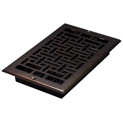 Decor Grates Registro de pared oriental, 6 x 10 pulgadas, acabado de bronce frotado Decor Grates Registro de pared oriental, 6 x 10 pulgadas, acabado de bronce frotado