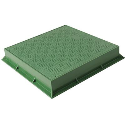 First Plast Marco con tapa pedonable de PVC, verde, 250 x 250 mm First Plast Marco con tapa pedonable de PVC, verde, 250 x 250 mm