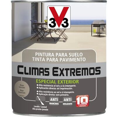 V33 PINTURA SUELOS CLIMAS EXTREMOS SATINADO BEIGE 0,5L V33 PINTURA SUELOS CLIMAS EXTREMOS SATINADO BEIGE 0,5L
