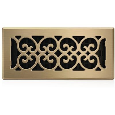 Decor Grates , , Rejilla de ventilación de suelo con diseño de virutas, 10 x 25 cm, acabado de latón antiguo Decor Grates , , Rejilla de ventilación de suelo con diseño de virutas, 10 x 25 cm, acabado de latón antiguo