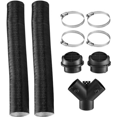 VEVOR Kit de Ventilación de Salida de Aire Caliente para Calentador Diésel con Conector en Y, Abrazaderas para Conductos de Aire, para Calentadores Diésel 2/5/8 kW, Negro, 720 x 1065 x 100 mm VEVOR Kit de Ventilación de Salida de Aire Caliente para Calentador Diésel con Conector en Y, Abrazaderas para Conductos de Aire, para Calentadores Diésel 2/5/8 kW, Negro, 720 x 1065 x 100 mm