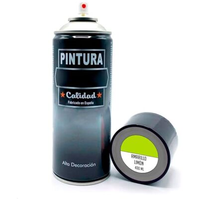 AC Bote de Pintura en Spray Fabricado en España Ideal para cualquier superficie, Madera, Metal, Cartón, Piedra o Cerámica Capidad de 400 ML Color Amarillo Limón AC Bote de Pintura en Spray Fabricado en España Ideal para cualquier superficie, Madera, Metal, Cartón, Piedra o Cerámica Capidad de 400 ML Color Amarillo Limón