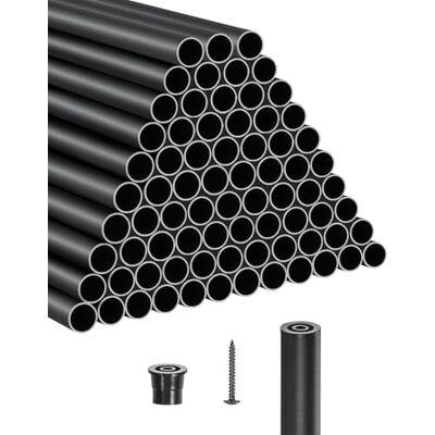 VEVOR Balaustres de Escalera de Aluminio 66 cm Barandilla de Metal Redonda 101 Piezas Barandilla Hueca para Terraza con Tapas de Riel y Tornillos para Escaleras, Porches, Patios, Balcón, Negro VEVOR Balaustres de Escalera de Aluminio 66 cm Barandilla de Metal Redonda 101 Piezas Barandilla Hueca para Terraza con Tapas de Riel y Tornillos para Escaleras, Porches, Patios, Balcón, Negro