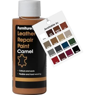 Furniture Clinic . Pintura y Tinte para Reparación de Cuero Colorante Autosellante para una Reparación Rápida y Fácil Adecuado para Sofás, Asientos de Coche, Zapatos, Bolsos y Más (50ml, Camel) Furniture Clinic . Pintura y Tinte para Reparación de Cuero Colorante Autosellante para una Reparación Rápida y Fácil Adecuado para Sofás, Asientos de Coche, Zapatos, Bolsos y Más (50ml, Camel)