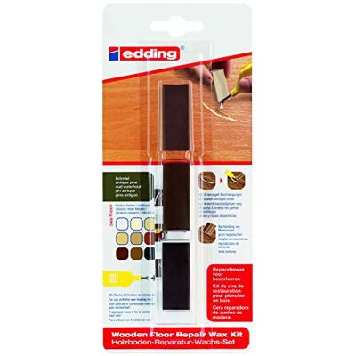 Edding juego de cera reparadora de suelos de madera pino 3 ceras duras para reparar daños y arañazos en suelos de madera Edding juego de cera reparadora de suelos de madera pino 3 ceras duras para reparar daños y arañazos en suelos de madera