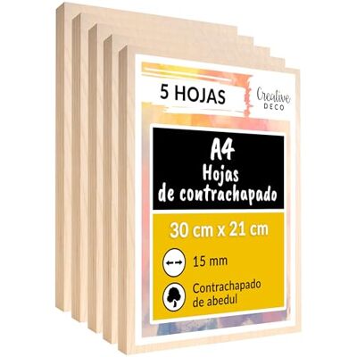 Creative 5 x A4 Tablero Madera Manualidades Contrachapado Creative 5 x A4 Tablero Madera Manualidades Contrachapado