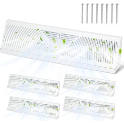 Aremae 4 piezas mejoradas de 18 pulgadas de tamaño de apertura de tubería compatibles, palanca ajustable para control de flujo de aire, campana de ventilación para suelo del hogar, cubiertas de ventilación Aremae 4 piezas mejoradas de 18 pulgadas de tamaño de apertura de tubería compatibles, palanca ajustable para control de flujo de aire, campana de ventilación para suelo del hogar, cubiertas de ventilación