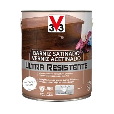 V33 BARNIZ INTERIOR ULTRA RESISTENTE SATINADO INCOLORO 2,5L V33 BARNIZ INTERIOR ULTRA RESISTENTE SATINADO INCOLORO 2,5L