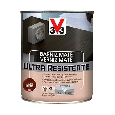V33 BARNIZ INTERIOR ULTRA RESISTENTE MATE CAOBA 0,75L V33 BARNIZ INTERIOR ULTRA RESISTENTE MATE CAOBA 0,75L