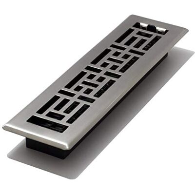 Decor Grates 2-Inch by 12-Inch Oriental Floor Register, Brushed Nickel Decor Grates 2-Inch by 12-Inch Oriental Floor Register, Brushed Nickel