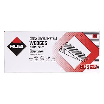 RUBI Cuñas de Nivelación para Azulejos 1200 Unidades Cuñas para Alicatar Cerámica Para Formatos de 30x30 cm y Superiores DELTA LEVEL SYSTEM N (B-100 UN) RUBI Cuñas de Nivelación para Azulejos 1200 Unidades Cuñas para Alicatar Cerámica Para Formatos de 30x30 cm y Superiores DELTA LEVEL SYSTEM N (B-100 UN)
