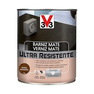 V33 BARNIZ INTERIOR ULTRA RESISTENTE MATE NOGAL 0,75L V33 BARNIZ INTERIOR ULTRA RESISTENTE MATE NOGAL 0,75L