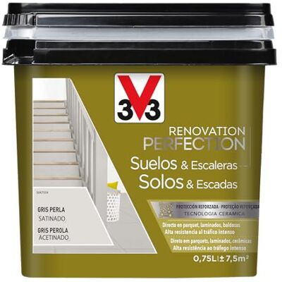 V33 Esmalte Renovation Perfection Suelos Gris Perla Satinado 0,75L V33 Esmalte Renovation Perfection Suelos Gris Perla Satinado 0,75L