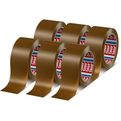 tesa pack 4124 Cinta adhesiva para paquetes y cajas de cartón (6 unidades, 66 m x 50 mm), color marrón tesa pack 4124 Cinta adhesiva para paquetes y cajas de cartón (6 unidades, 66 m x 50 mm), color marrón