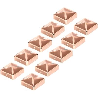 Alberts Tapas para postes de madera, forma plana, cobre, 70 x 70 mm, juego de 10 unidades Alberts Tapas para postes de madera, forma plana, cobre, 70 x 70 mm, juego de 10 unidades