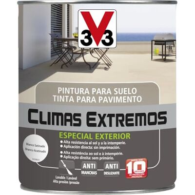 V33 PINTURA SUELOS CLIMAS EXTREMOS SATINADO BLANCO 0,5L V33 PINTURA SUELOS CLIMAS EXTREMOS SATINADO BLANCO 0,5L