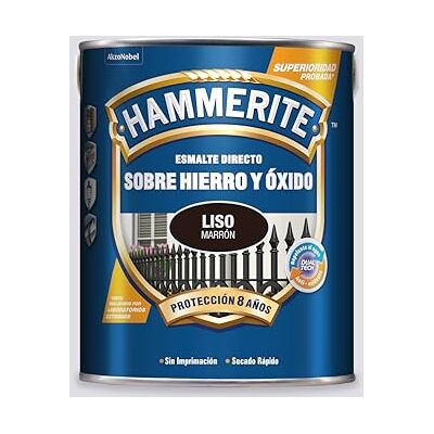 Hammerite Esmalte directo sobre hierro y óxido, Liso Brillante, Color Marrón, 5 L (Paquete de 1) Hammerite Esmalte directo sobre hierro y óxido, Liso Brillante, Color Marrón, 5 L (Paquete de 1)
