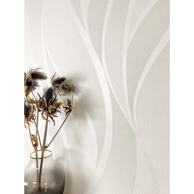 Newroom papel pintado blanco ondas salón moderno elegante Newroom papel pintado blanco ondas salón moderno elegante