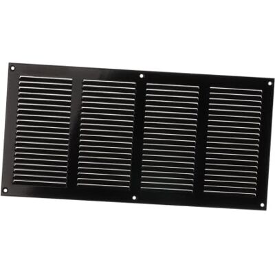 EUROPLAST 400x200mm Rejilla de Ventilación con Mosquitera Rejillas de Aireación Metálicas Acero, Negro EUROPLAST 400x200mm Rejilla de Ventilación con Mosquitera Rejillas de Aireación Metálicas Acero, Negro