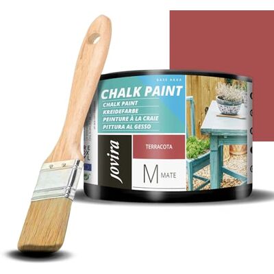 JOVIRA PINTURAS Pintura Tiza Chalk Paint al Agua Mate + Pincel especial para madera. Renueva tus muebles con creatividad. (375 Mililitros, Terracota + Pincel) C-58B-K JOVIRA PINTURAS Pintura Tiza Chalk Paint al Agua Mate + Pincel especial para madera. Renueva tus muebles con creatividad. (375 Mililitros, Terracota + Pincel) C-58B-K