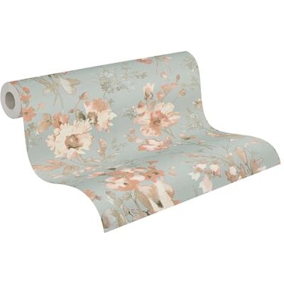 A.S. Création Livingwalls papel pintado no tejido con motivo floral en azul, gris y rosa – papel pintado floral romántico 10,05 m x 0,53 m diseño de COSMOPOLITAN – A.S. Création Livingwalls papel pintado no tejido con motivo floral en azul, gris y rosa – papel pintado floral romántico 10,05 m x 0,53 m diseño de COSMOPOLITAN –