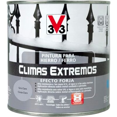 V33 PINTURA HIERRO CLIMAS EXTREMOS FORJA GRIS CLARO 0,5L V33 PINTURA HIERRO CLIMAS EXTREMOS FORJA GRIS CLARO 0,5L