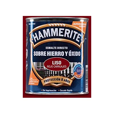 Hammerite Esmalte Metálico Liso Brillante, Rojo Carruaje, 750 ml (Paquete de 1) Hammerite Esmalte Metálico Liso Brillante, Rojo Carruaje, 750 ml (Paquete de 1)