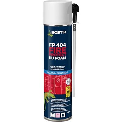 Bostik FP 404 FIRE PROTECT PU FOAM Rosa con Cánula, Espuma de Aislamiento de Poliuretano con Resistencia al Fuego hasta 240 Minutos, Aísla contra Humos y Gases, Resistencia Térmica, Bote 700 ml Bostik FP 404 FIRE PROTECT PU FOAM Rosa con Cánula, Espuma de Aislamiento de Poliuretano con Resistencia al Fuego hasta 240 Minutos, Aísla contra Humos y Gases, Resistencia Térmica, Bote 700 ml
