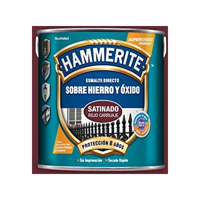 Hammerite Esmalte Liso Satinado, Rojo Carruajes, 2.5 l (Paquete de 1) Hammerite Esmalte Liso Satinado, Rojo Carruajes, 2.5 l (Paquete de 1)