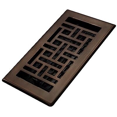 Decor Grates Registro de Suelo Oriental, 4 x 8 Pulgadas, Bronce frotado Decor Grates Registro de Suelo Oriental, 4 x 8 Pulgadas, Bronce frotado