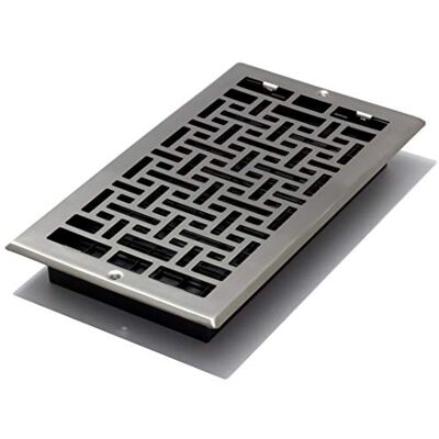 Decor Grates Registro de pared oriental, níquel, 6 x 12 pulgadas Decor Grates Registro de pared oriental, níquel, 6 x 12 pulgadas
