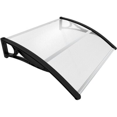 VOUNOT ® Marquesinas Exterior para Puertas y Ventanas, 100 x 80 cm Tejadillo de Protección con Barra Central, Toldo Cubierta de Policarbonato en Jardín, Negro VOUNOT ® Marquesinas Exterior para Puertas y Ventanas, 100 x 80 cm Tejadillo de Protección con Barra Central, Toldo Cubierta de Policarbonato en Jardín, Negro