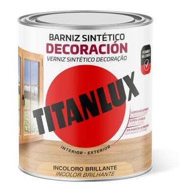 Titan BARNIZ SINTÉTICO DECORACIÓN BRILLANTE INCOLORO 750ml LUX M10100034 Titan BARNIZ SINTÉTICO DECORACIÓN BRILLANTE INCOLORO 750ml LUX M10100034