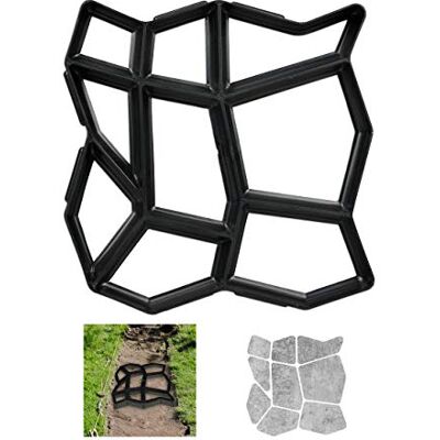 Relaxdays Molde para Hormigón, Forma Irregular, Plantilla Cemento, Pavimentación Caminos o Entrada, 4 x 42 x 42cm, Negro Relaxdays Molde para Hormigón, Forma Irregular, Plantilla Cemento, Pavimentación Caminos o Entrada, 4 x 42 x 42cm, Negro