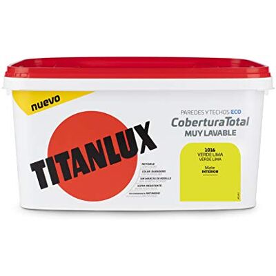 TITANLUX Titan Pintura Plástica Covertura Total 4L Gama de Colores (1016 Verde Lima) TITANLUX Titan Pintura Plástica Covertura Total 4L Gama de Colores (1016 Verde Lima)