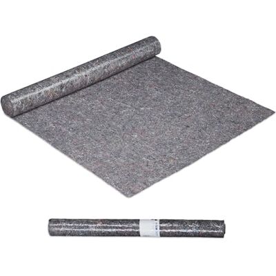 Relaxdays Protectores Suelos Pintor, Set de 2 Rollos Vellón Antideslizantes, 1 x 10 m, Moqueta Fácil de Cortar, Gris Relaxdays Protectores Suelos Pintor, Set de 2 Rollos Vellón Antideslizantes, 1 x 10 m, Moqueta Fácil de Cortar, Gris