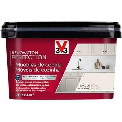 V33 Esmalte Renovation Perfection Cocina Blanco Lino Satinado 2L V33 Esmalte Renovation Perfection Cocina Blanco Lino Satinado 2L