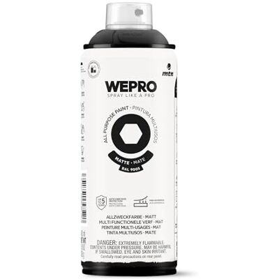 Montana Colors MTN WEPRO Solvent Mate RAL 9005 Negro Cosmos, Spray 400ml Montana Colors MTN WEPRO Solvent Mate RAL 9005 Negro Cosmos, Spray 400ml