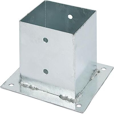 Alberts Anclaje sobre base, Para postes de madera cuadrados y redondos, Galvanizado en caliente, 121 x 121 mm Alberts Anclaje sobre base, Para postes de madera cuadrados y redondos, Galvanizado en caliente, 121 x 121 mm