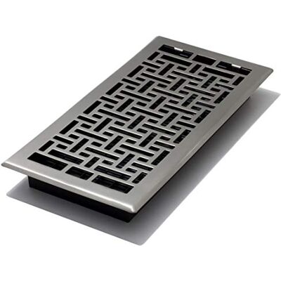 Decor Grates Registro de suelo oriental, 6 x 14 pulgadas, níquel Decor Grates Registro de suelo oriental, 6 x 14 pulgadas, níquel